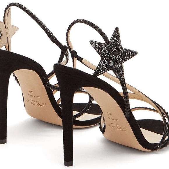 Jimmy Choo Shoes - [Jimmy Choo] Black Crystal-Embellished Star Lynn Sandals 8.5